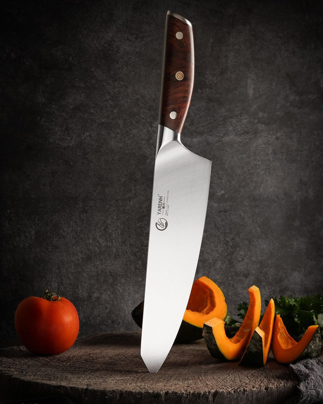 YARENH Kochmesser aus Rostfreiem Stahl, Profi Chefmesser - Scharfe und Langlebige Klinge, 20 cm Klin