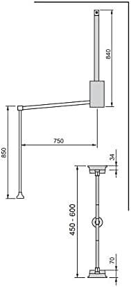 Emuca - Kleiderlift für Schrank, Ausziehbarer Kleiderlift 450-600mm Breite, Schrankinnenseiten Monta