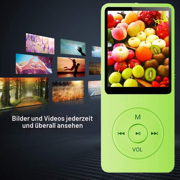 MP3-Player, Musik-Player mit 16GB Micro SD Karte, Ultra Slim Musik-Player mit eingebautem Lautsprech