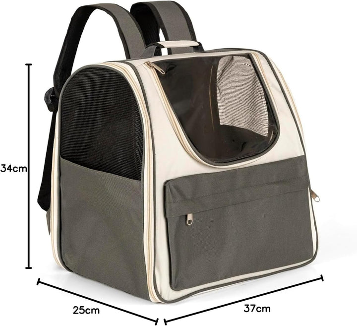 Haustier Rucksäcke Tragetasche Katzenrucksack Hunderucksack Leicht Handlich, Grau 37 × 34 × 25 cm Gr