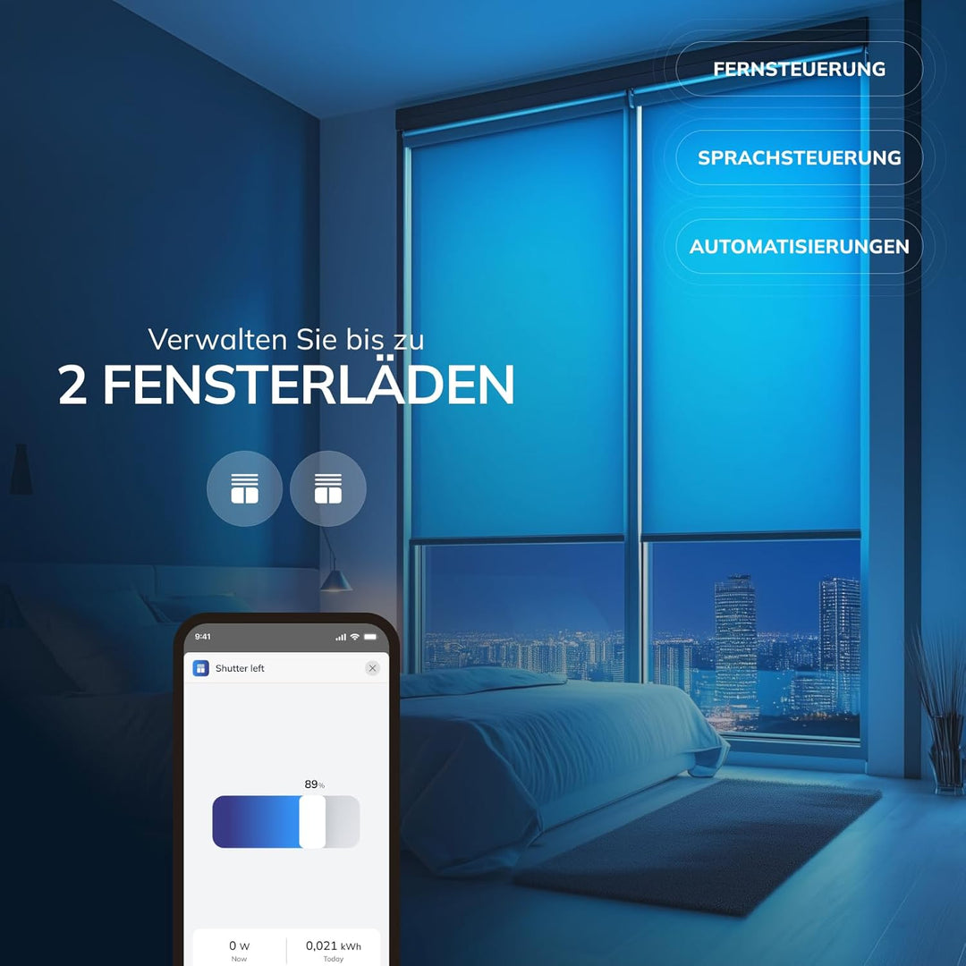 Freedompro Shutter Modul DIN 4C5A, Smart Schalter für bis zu 2 Rollläden, Smart Home Kompatibel mit