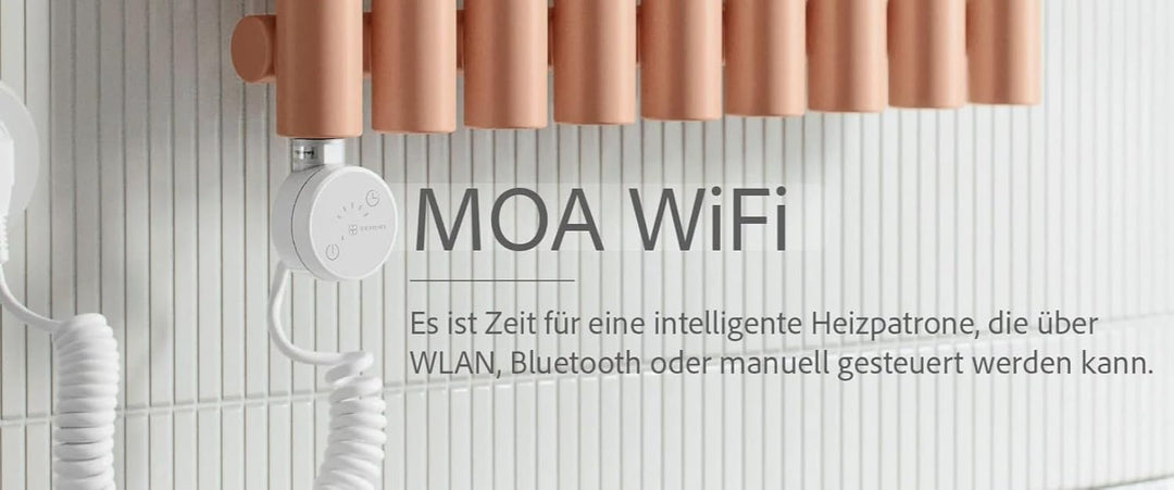 anapont Premium elektrischer Badheizkörper WiFi & Bluetooth 1680h x 600b | Marlin mit App-Steuerung,