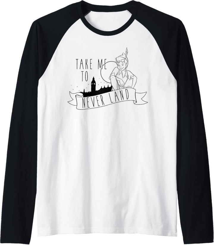 Disney Peter Pan Take Me To Never Land Outline Raglan
