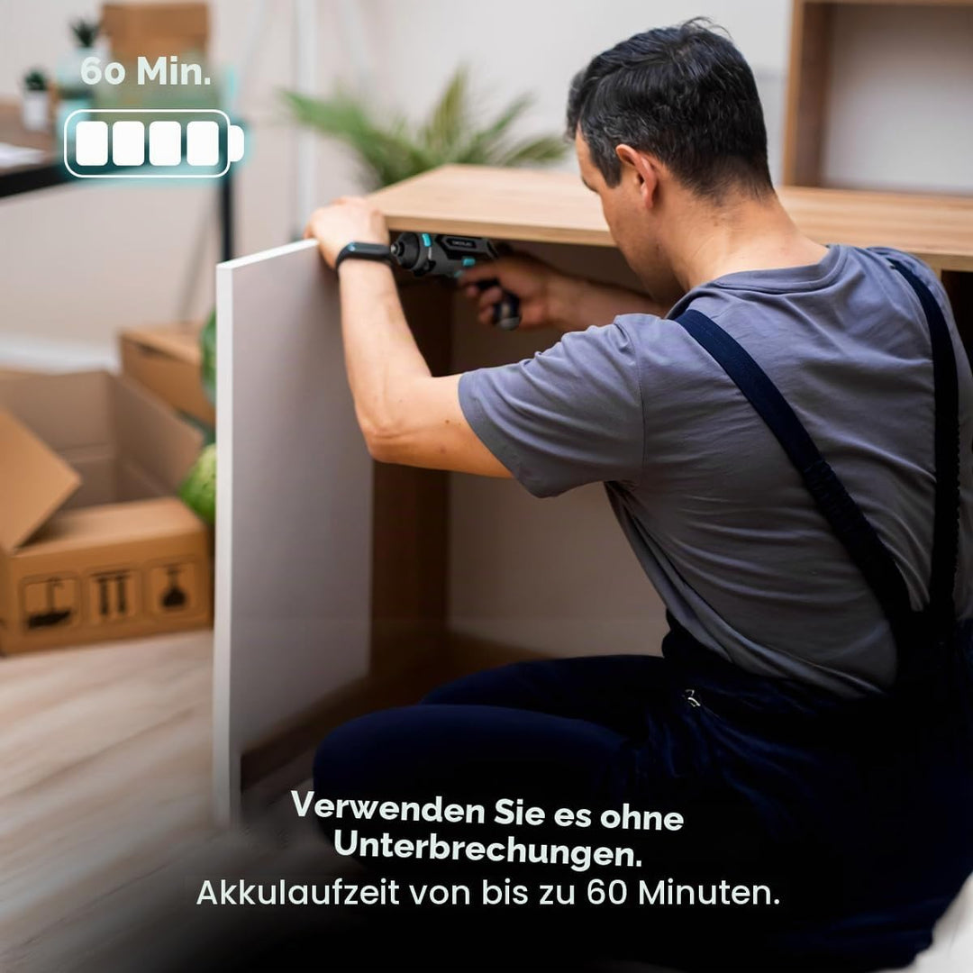 Cecotec Elektrischer Schraubendreher PowerGyro 3500 X-treme Set. Leistungsstark 6Nm, 4V 1500mAh Akku