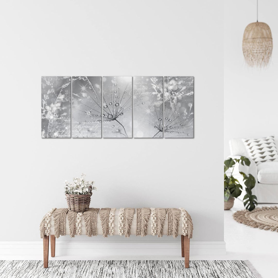 Runa Art Bild Pusteblume Wandbilder auf Vlies Leinwand 5 Teilig Wanddekoration Wohnzimmer Schlafzimm