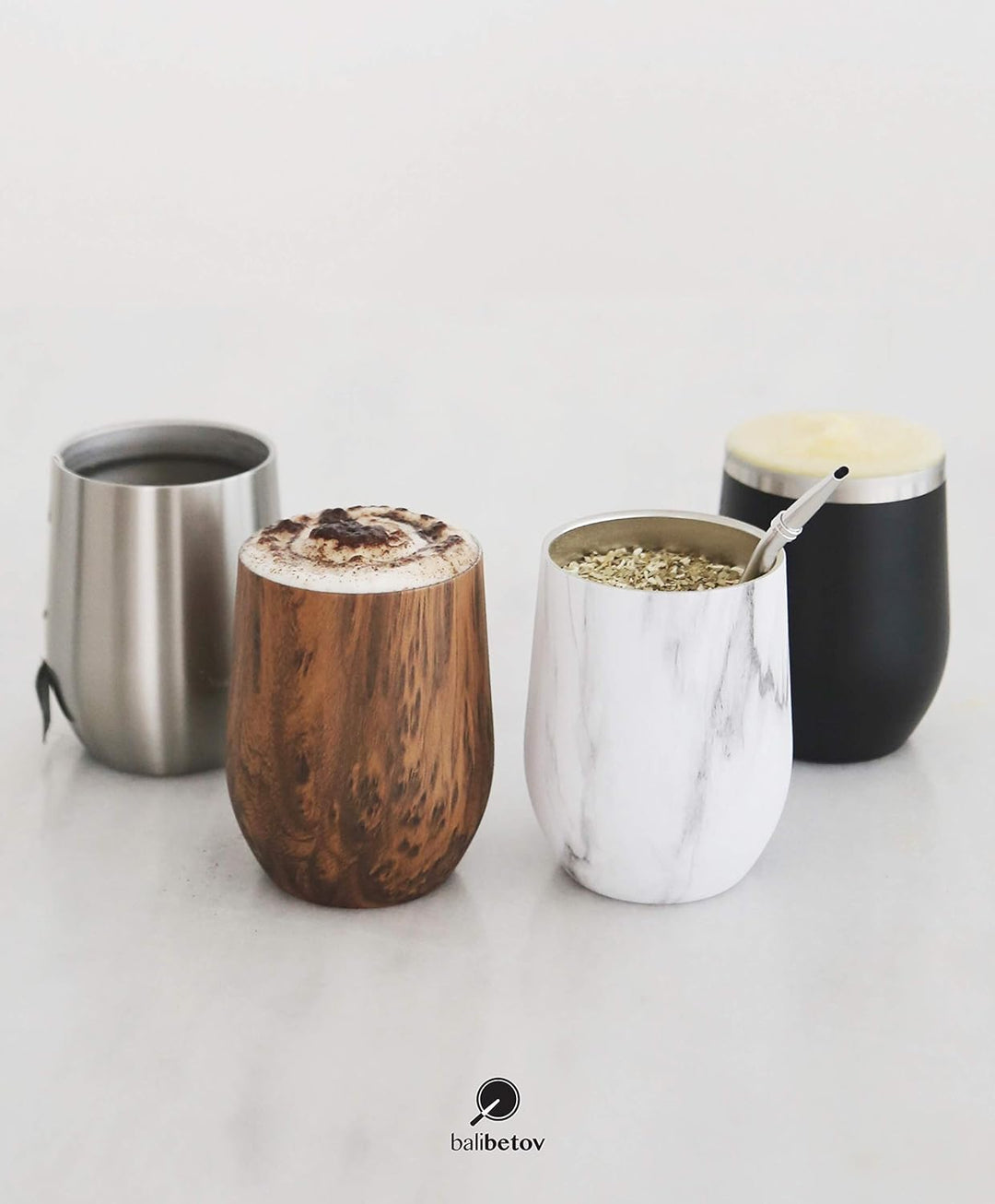 balibetov - Neu - Modernes Yerba Mate Gourd Set (Mate Tasse) - Doppelwandiger 18/8 Edelstahl Enthält