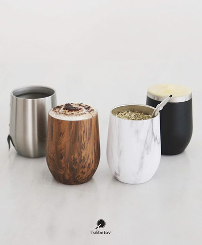 balibetov - Neu - Modernes Yerba Mate Gourd Set (Mate Tasse) - Doppelwandiger 18/8 Edelstahl Enthält