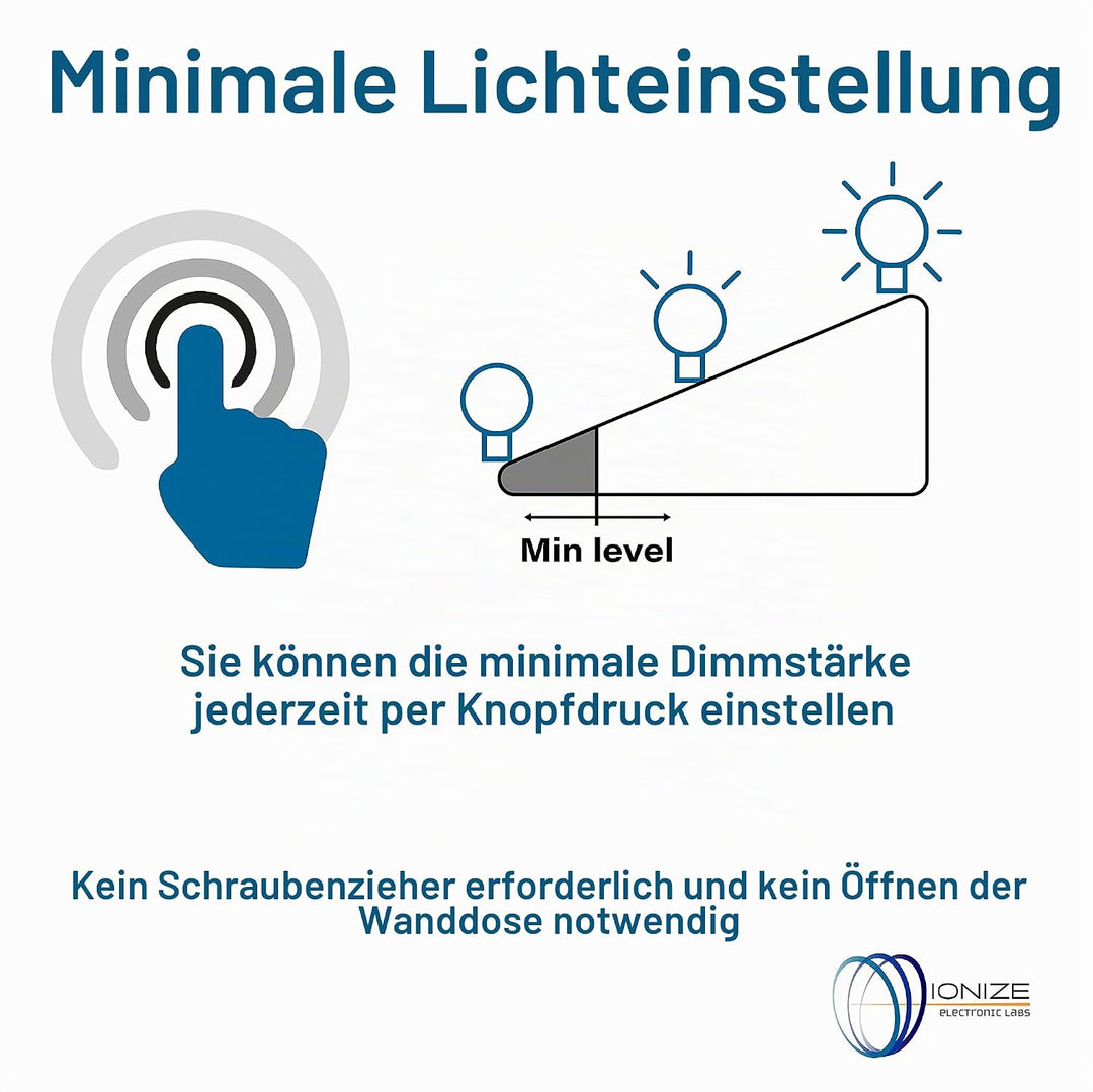 IONIZE DL221F Tastdimmer ohne Neutral, 130 W LED, unterputz, 230 V