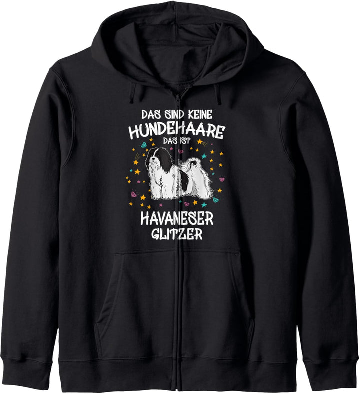 Havaneser Glitzer Hundehalter Geschenk Gassi Hunde Kapuzenjacke
