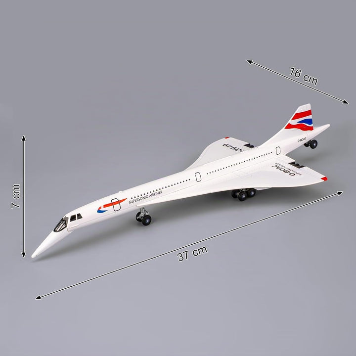 TGRCM-CZ 1/168 Concorde Supersonic Airliner Modell Flugzeug Spielzeug, Zinklegierung Diecast Spielze