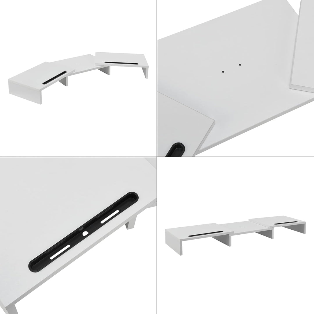 [en.casa] Monitorständer Vilppula Monitorerhöhung 79x27x10,5cm Bildschirmerhöhung mit Smartphone-Hal