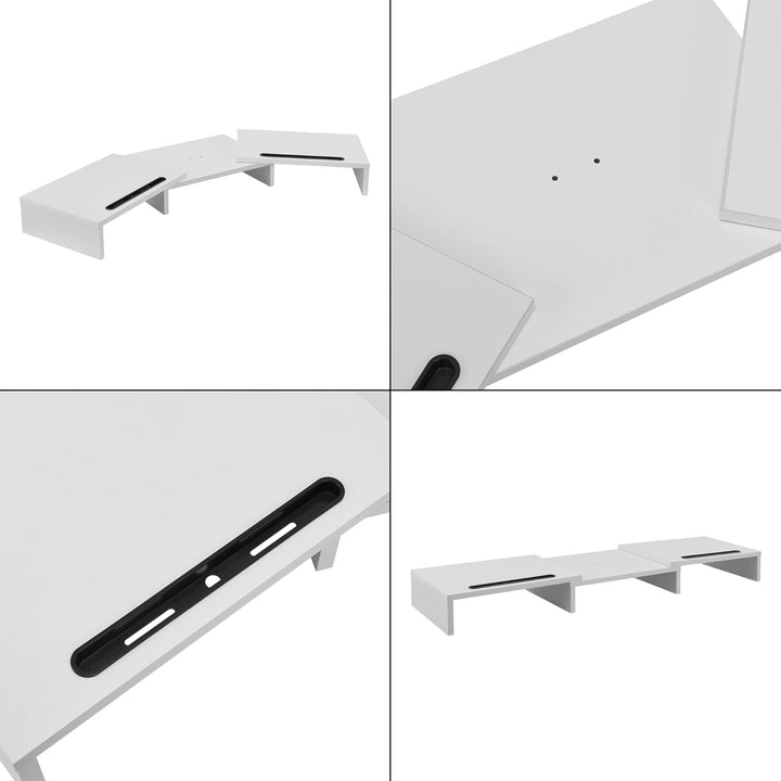 [en.casa] Monitorständer Vilppula Monitorerhöhung 79x27x10,5cm Bildschirmerhöhung mit Smartphone-Hal