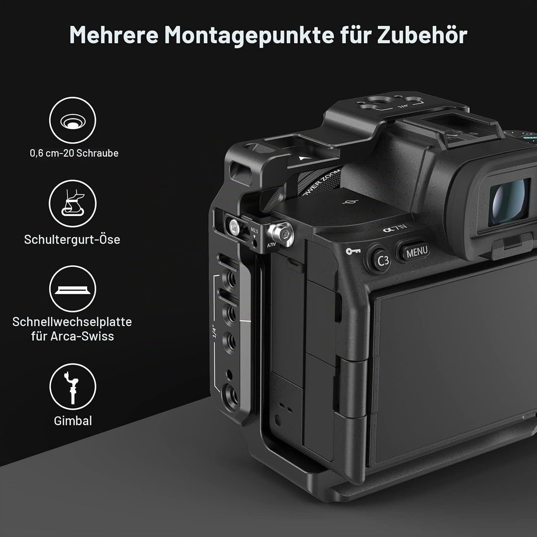 SMALLRIG A7 IV A1 A7S III Half Cage Camera Halbkäfig für Sony Alpha 7 IV/Alpha 7S III/Alpha 1/Alpha
