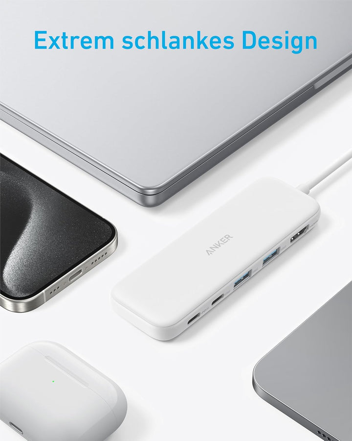 Anker 332 USB-C Hub (5-in-1) with 4K HDMI Display, 5Gbps - and 2 5Gbps USB-A Data Ports and for MacB