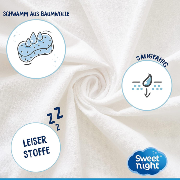 SWEET NIGHT - Baby Matratzenschoner 70x140 cm | Baumwoll | Wasserdichte und saugfähig Matratzenaufla