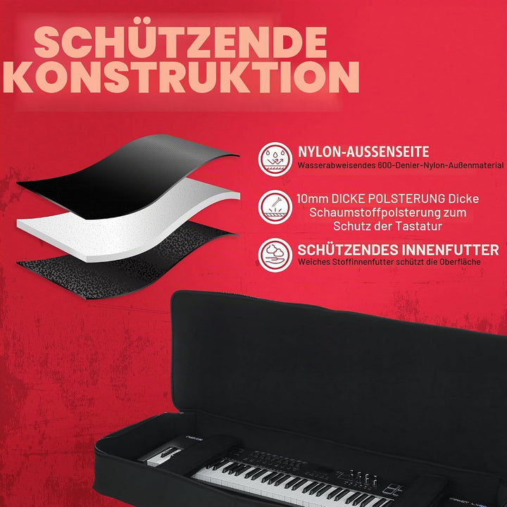Gator Cases GKB Serie gepolsterte Keyboard-Gigbag für Keyboards mit 88 Tasten (GKB-88), Schwarz 88 S