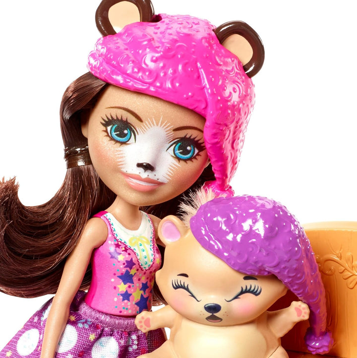 Mattel Enchantimals FRH46 Bren Bear und Snore Schlafzimmer