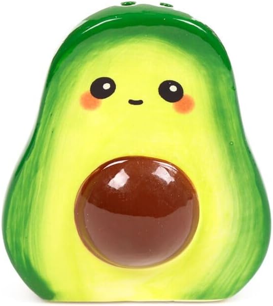 Avocado Salz- und Pfefferstreuer Set – Keramik – 2-teilig – niedliches Avocado Design – Gewürzstreue