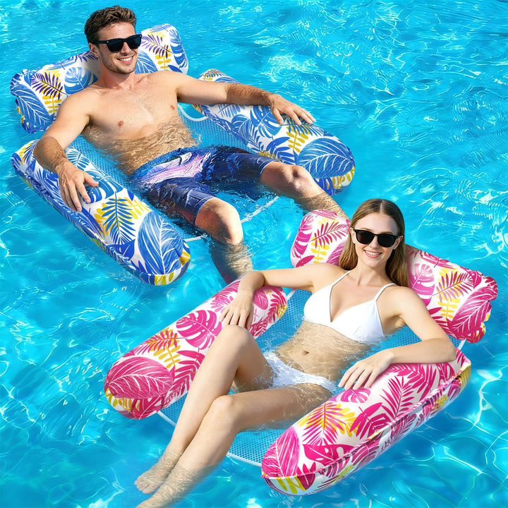 Dusor Luftmatratze Pool Zubehör 2 Stück, Luftmatratze Wasser Hängematte Pool Erwachsene 4 In 1, Aufb