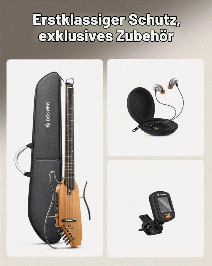 Donner Reisegitarre Stumme Gitarre, Ahorn