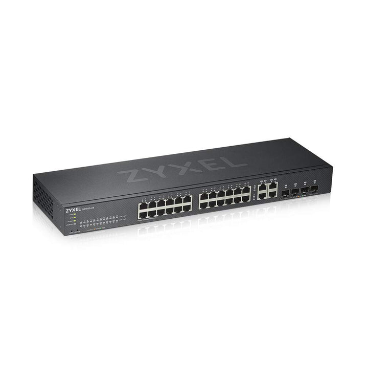 Zyxel Nebula Gigabit Ethernet Smart-Managed Switch mit 24 Ports –ohne Lüfter mit vier Gigabit-Combo-