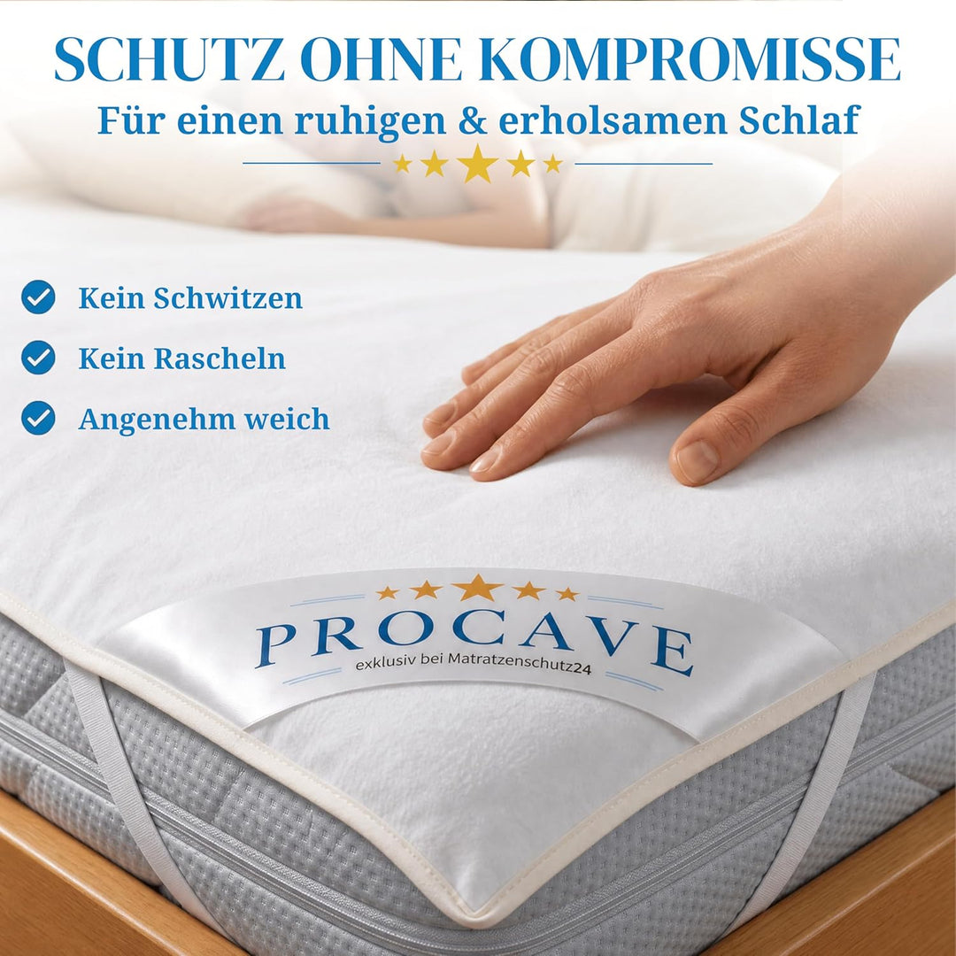 PROCAVE Matratzenschoner wasserdicht - Matratzenbezug - Inkontinenzunterlage - atmungsaktive Matratz