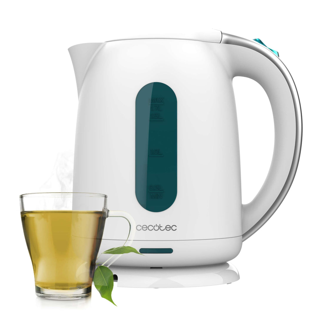 Cecotec Wasserkocher, 1,7 L Kapazität, Thermosense 180 White, 2200 W, Schnelles Erhitzen, Anti-Kalk-