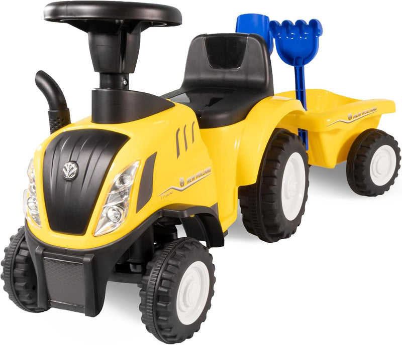 Rutschauto Traktor New Holland ab 1 Jahr | Kinderauto mit Anhänger | Rutschfahrzeug mit Schaufel und