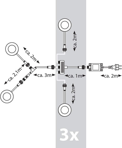 ledscom.de 8er Set LED Gartenleuchte ALF chrom matt mit Erdspiess für aussen, IP44, je 70lm, warm-we