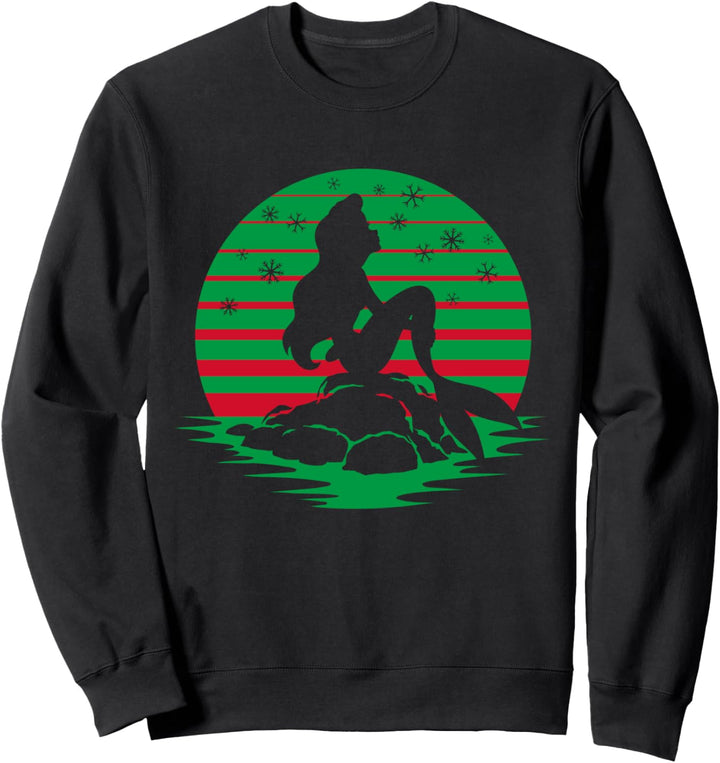 Disney Princess Ariel Red & Green Holiday Silhouette Sweatshirt
