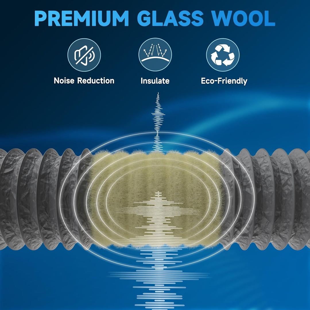 Hon&Guan ø150mm Lüftungsschlauch Schallgedämmter Wärmeisolierung Alu Flexrohr Lüftungsschlauch für K