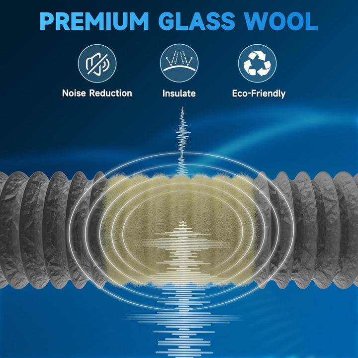 Hon&Guan ø150mm Lüftungsschlauch Schallgedämmter Wärmeisolierung Alu Flexrohr Lüftungsschlauch für K