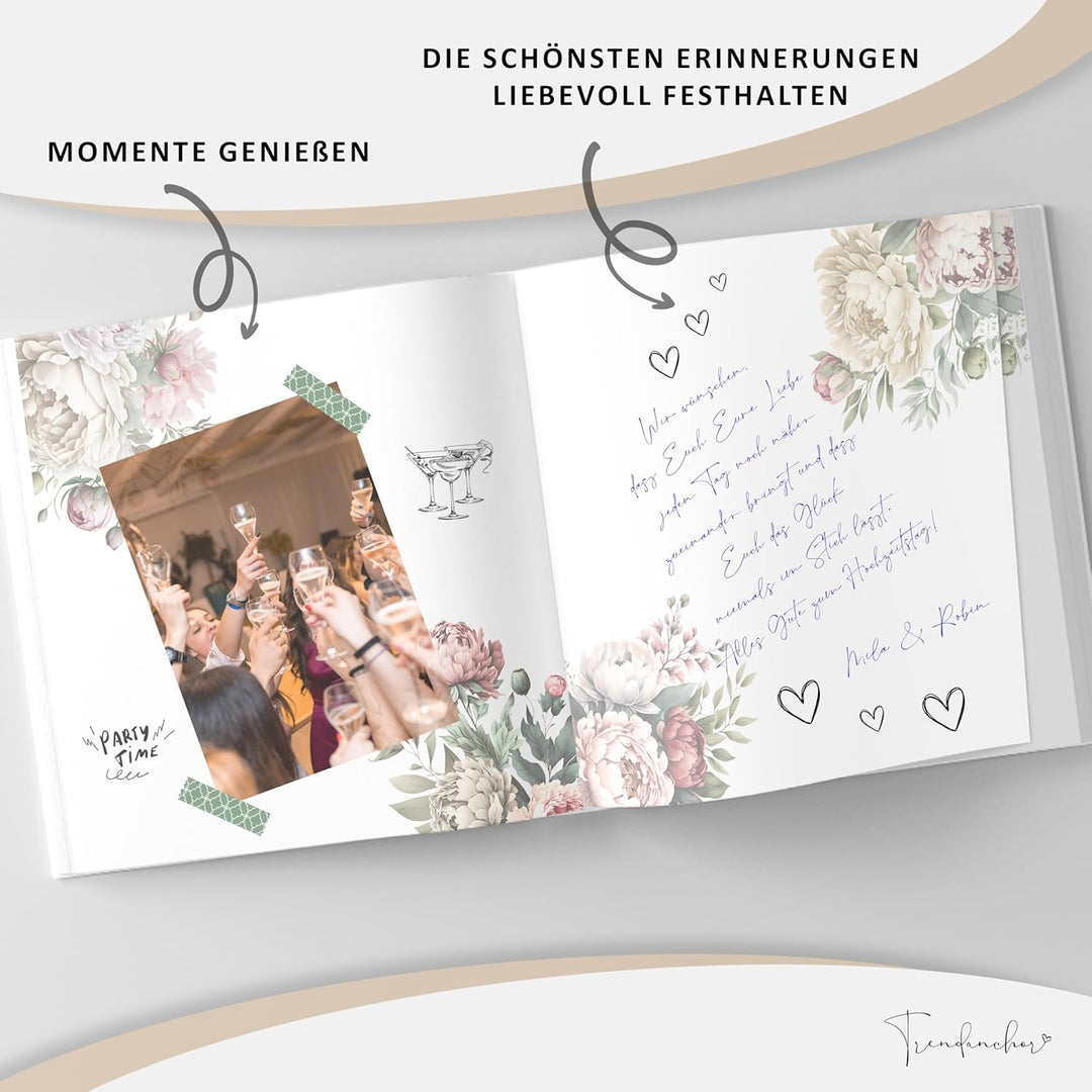 50 Goldene Hochzeit Gästebuch zum Ausfüllen und Fotos Einkleben - Geschenkidee zum 50. Hochzeitstag