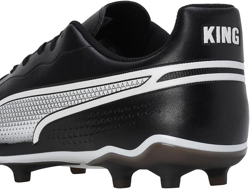 PUMA Unisex King Match Fg/Ag Soccer Shoe 43 EU Puma Black Puma White, 43 EU Puma Black Puma White