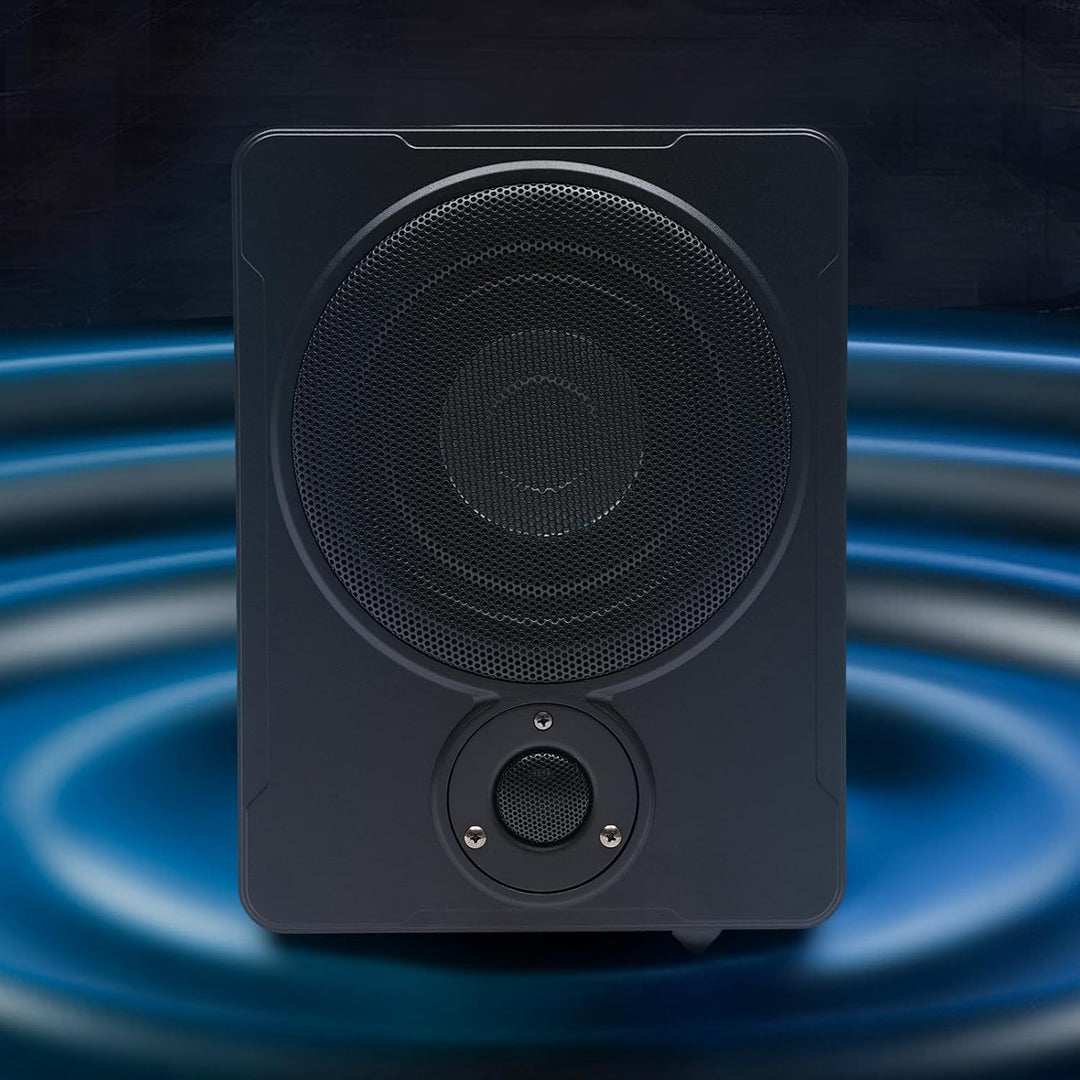 Auto-Subwoofer Aktiver Subwoofer fürs Auto 200W schwarz Aluminiumgehäuse Überhitzungsschutz für PKW