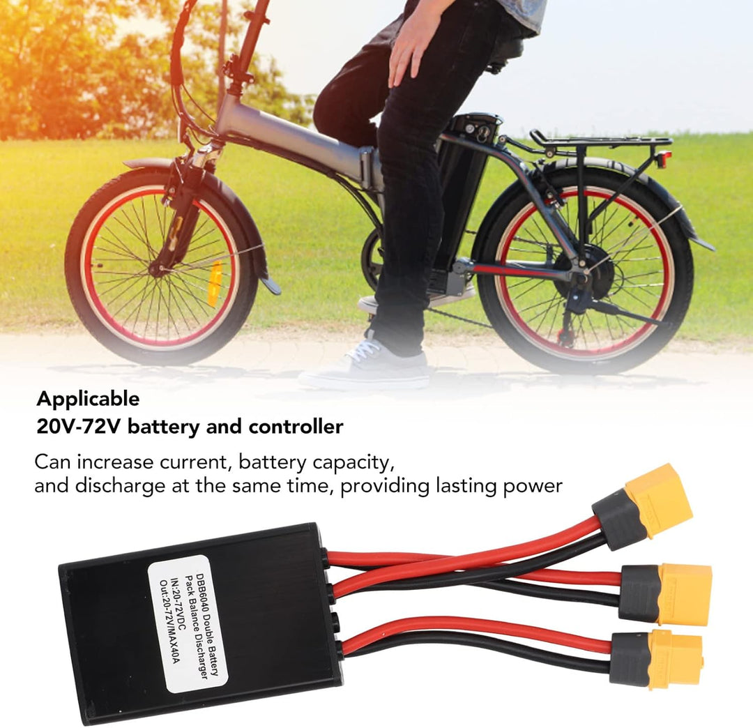 FLEXMAN Doppelbatterie Entladekonverter, XT60 Schnittstelle Aluminium Legierung Elektrofahrrad Doppe