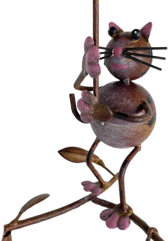 L'Héritier Du Temps Regenmesser zum Stecken für Pflanzen, Gartendekoration, Motiv Katze und Maus, au