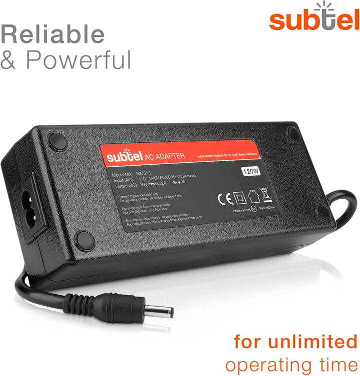 subtel® 120W 90W 65W Laptop Ladekabel für Dell Inspiron 14,15,17,XPS/HP Omen,Envy,Chromebook/Asus GL