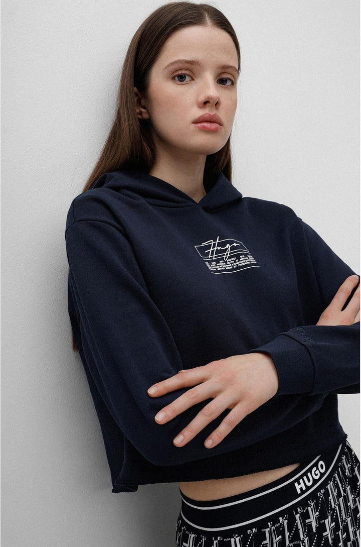 HUGO Damen Kapuzenpullover S Open Blue464, S Open Blue464