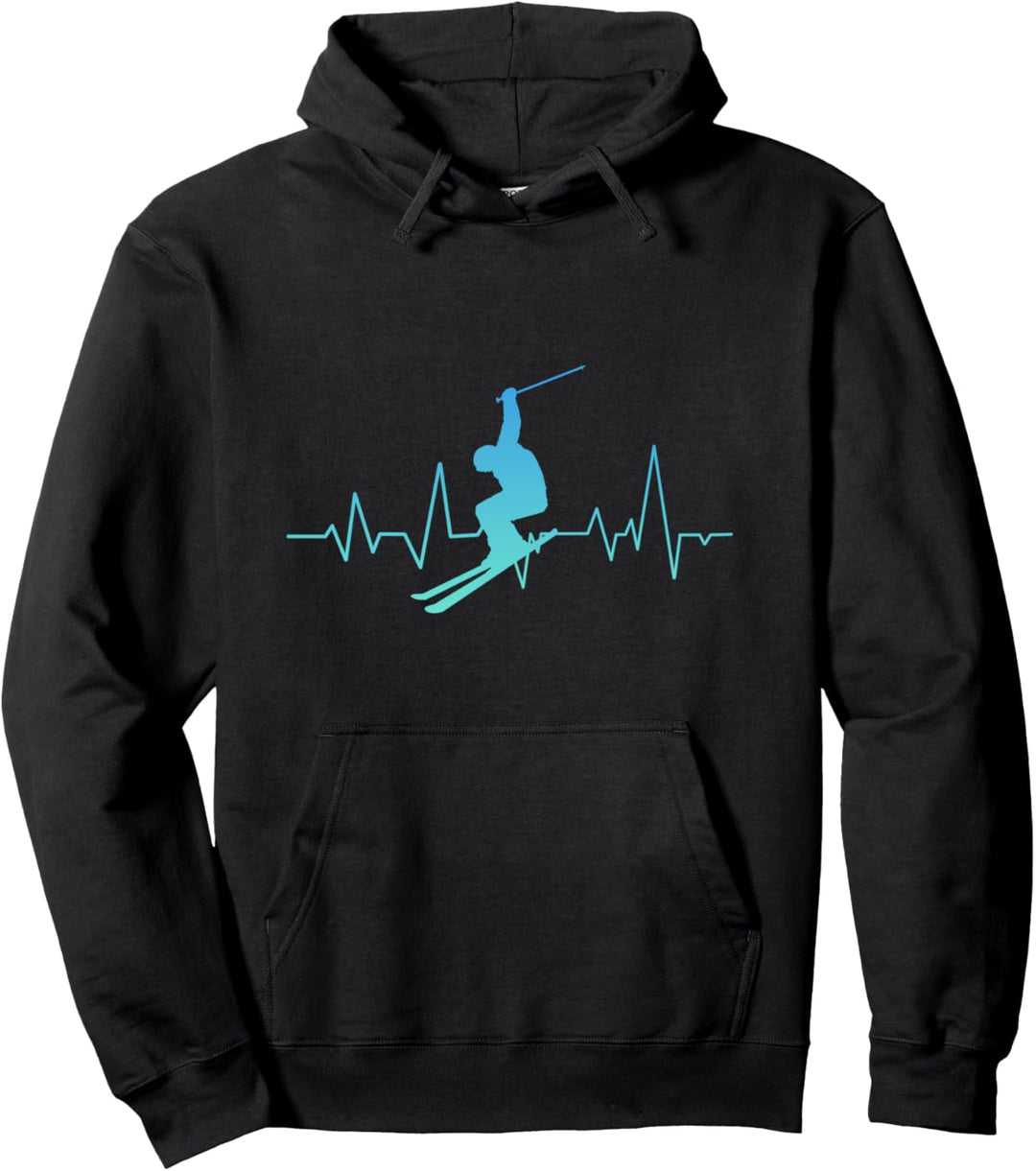 Skifahren I Ski Heartbeat Skifahrer I Ski Pullover Hoodie