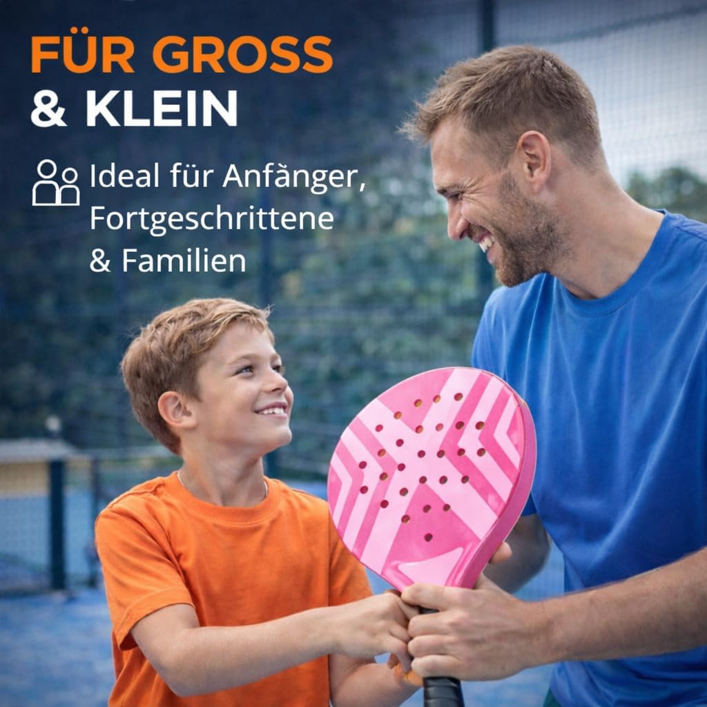 Padelschläger Set für Erwachsene Profi Racket – mit Meshtasche Padel Tennis Schläger für Anfänger un