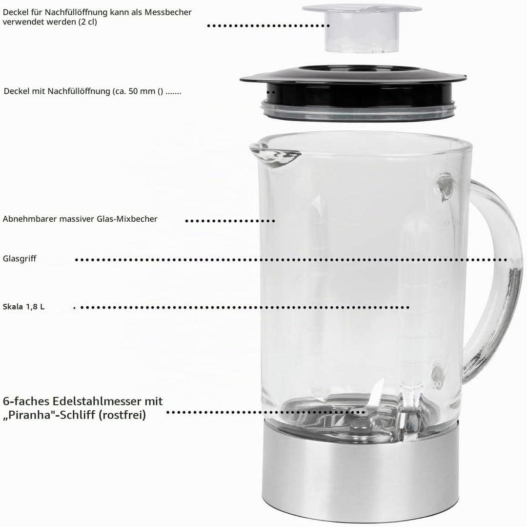 ProfiCook PC-UM 1006 Universalmixer, elektronische Geschwindigkeitsregelung mit Ice-Crush-Funktion,