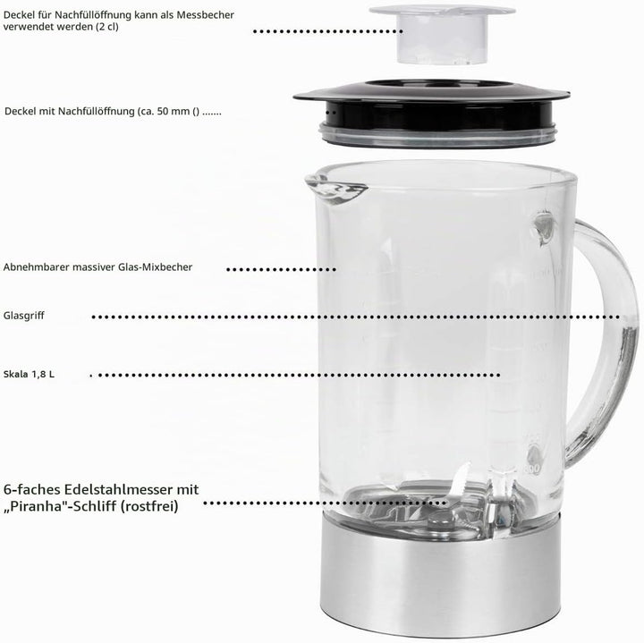 ProfiCook PC-UM 1006 Universalmixer, elektronische Geschwindigkeitsregelung mit Ice-Crush-Funktion,