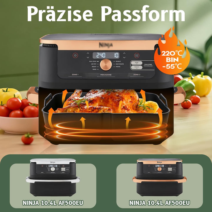 Airfryer Zubehör für Ninja AF500EU Foodi FlexDrawer Dual Zone Ninja Heissluftfritteuse Zubehör mit 1