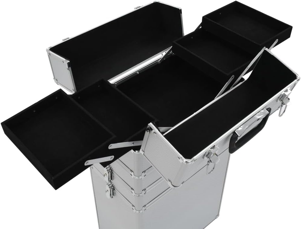 vidaXL Kosmetikkoffer mit 4 Etagen Ablagen Beauty Case Schminkkoffer Friseurkoffer Schmuckkoffer Tro