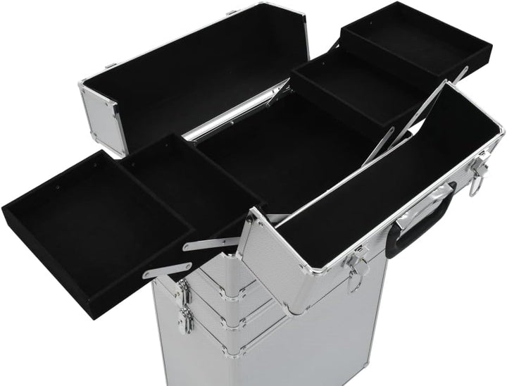 vidaXL Kosmetikkoffer mit 4 Etagen Ablagen Beauty Case Schminkkoffer Friseurkoffer Schmuckkoffer Tro