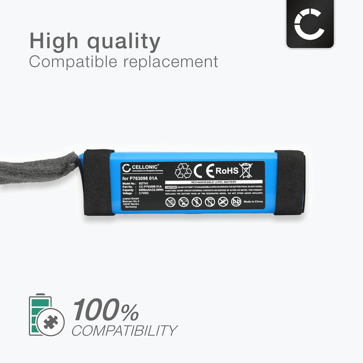 CELLONIC, Lautsprecherakku kompatibel mit JBL Link 20 (6000mAh, 3.7V) Ersatzakku P763098 01A