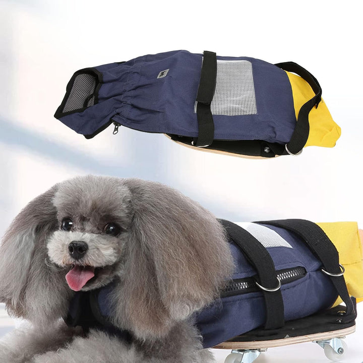 Tnfeeon Hunderollstuhl für Hunde, Haustierrollstuhl aus Verbundplanke für Gelähmte Hunde mit Oxford-