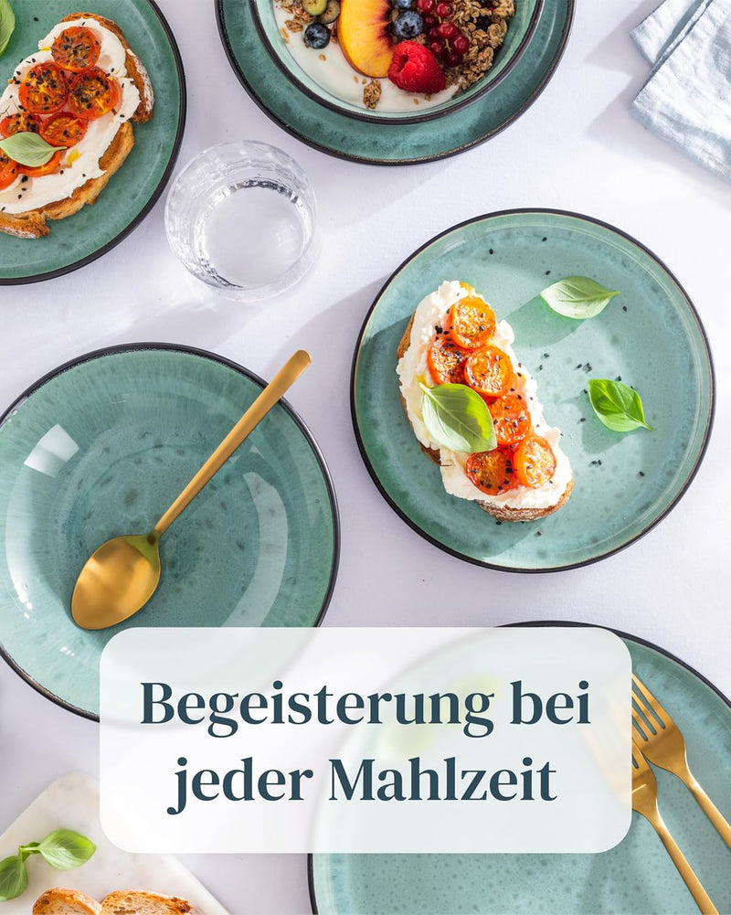 Steingut Geschirrset 6 Personen Ibiza 18-tlg. TEST SEHR GUT – Steingut Geschirr Set für Spülmaschine