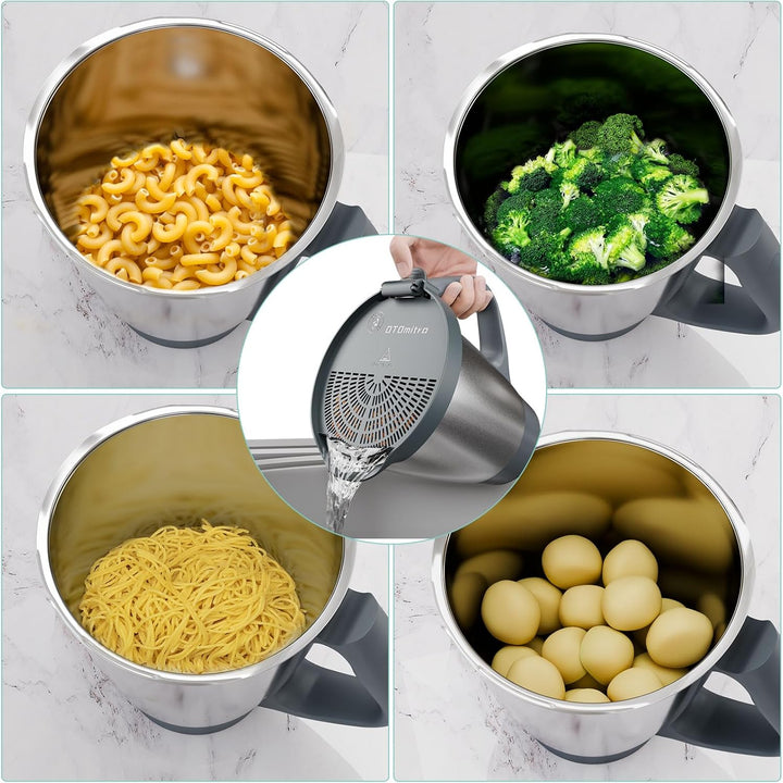 Ausgusssieb für Thermomix TM6 TM5, Abgiesshilfe und Spritzschutz, BPA freies Nudelsieb, Siebaufsatz